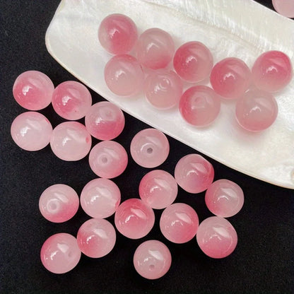 8mm/50pcs Sweet Style Dual Color Glass Loose Beads For Handmade DIY