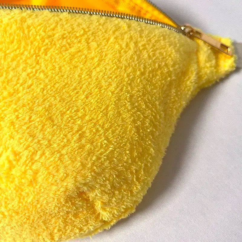 Color: Black - Plush Colorful Fanny Bag Outdoor Waist Pack Female Banana  for Running Walking Fitness Gym Pouch Wedding Party Bridal Bag Gift