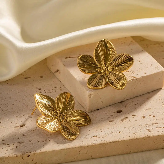 Nuevo pendiente de mariposa RAKOL de acero inoxidable de moda en oro de 18 quilates 