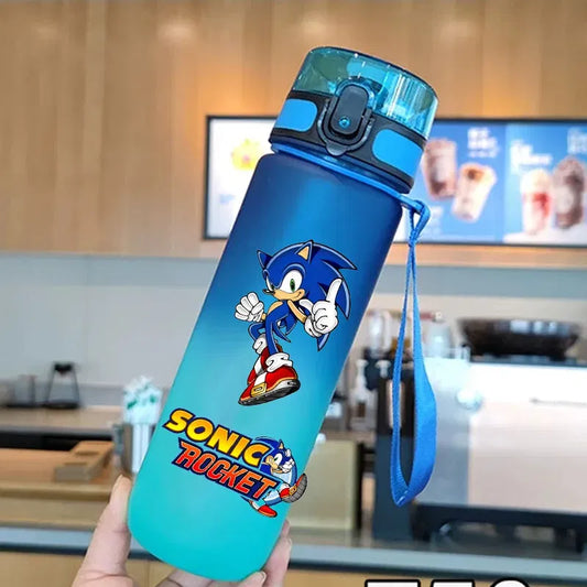 Color: Red - new Sonic the Hedgehog Frosted Progressive Color Water Child Cup Outdoor Large Capacity Sport Flip Cover Drinking Birthday gift