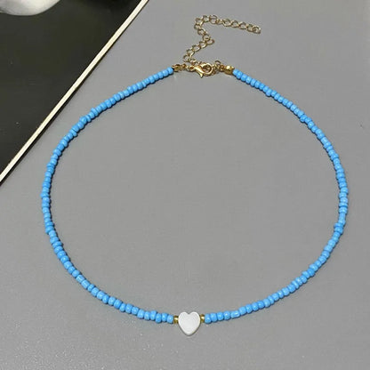 New Nature Shell Love Heart Choker Necklace for Girl Spring Summer