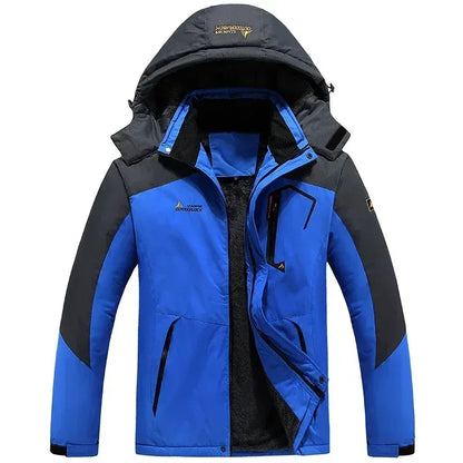 Color: Red, Size: M - Autumn Winter Men's Windbreaker Waterproof and Warm Outdoor Hiking and Fishing Multi Pocket Wear-resistant Thick Jacket Men Coat