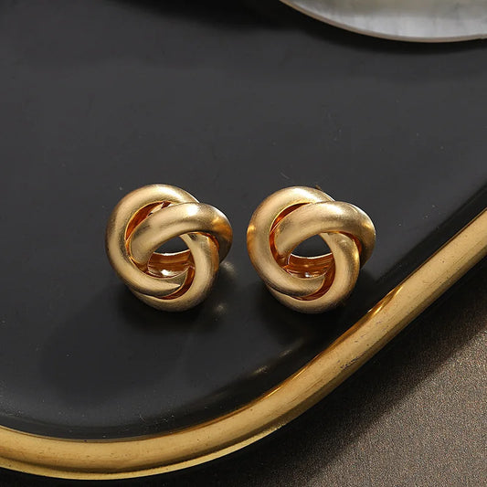 Pendientes de aro retorcidos con círculos redondos multicapa geométricos vintage para 