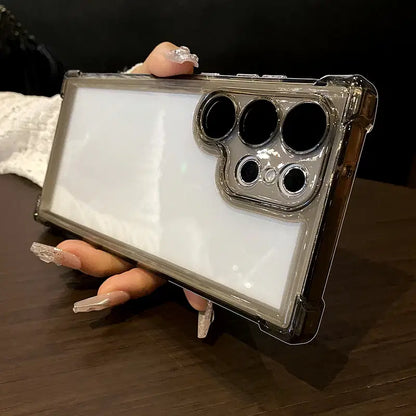 Color: PURPLE, Material: Plastic - Luxury Shockproof Clear Acrylic Case For Samsung Galaxy S24 S23 FE S22 Plus S24 Ultra A34 A54 A15 A25 A35 A55 A53 5G Hard Cover