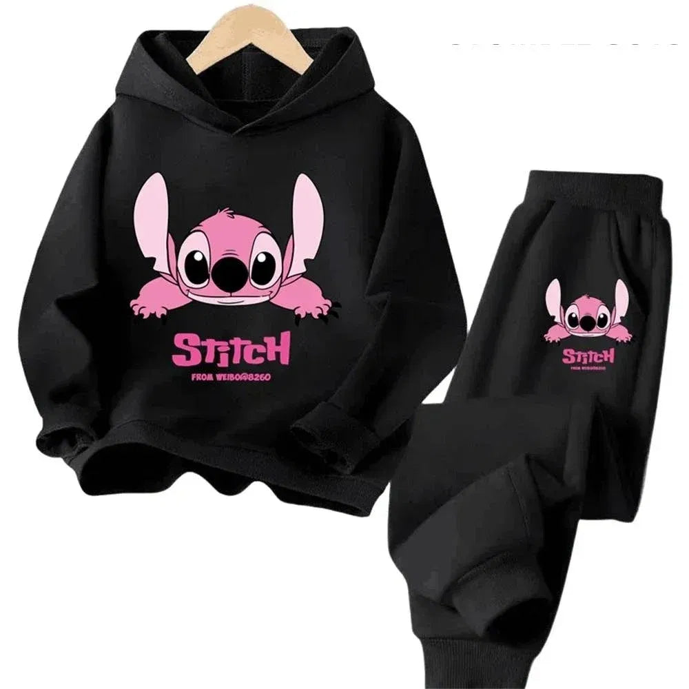 Color: Khaki, Kid Size: 2T - Children Hoodies Stitch Kawaii Fashion Pullover Sweatshirt Anime Trucksuit Manga Cartoons Girls Boy Kids Autumn Casual Clothes