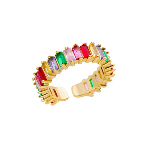 Anillos de acero inoxidable 316L para mujer, color dorado, nunca se decoloran, de lujo. 