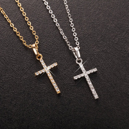 Hot Selling Jewelry Cross Pendant Necklace With Zircon Fashionable And