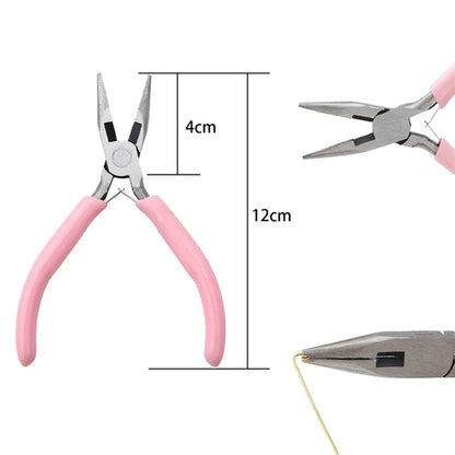 Cute Pink Color Handle Anti-slip Splicing and Fixing Jewelry Pliers