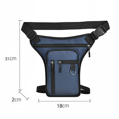 Color: Blue - Men Drop Leg Bag Waist Bag Waterproof Men Fanny Pack Phone Purse Motorcycle Riding Shoulder Cross Body Thigh Hip Belt Waist Bags