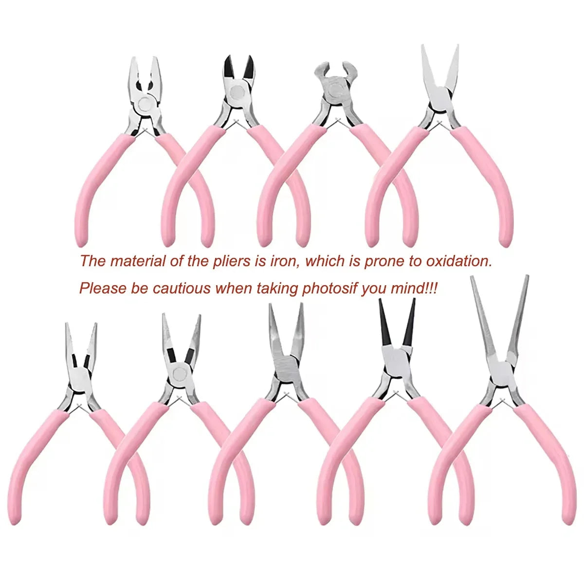 Cute Pink Color Handle Anti-slip Splicing and Fixing Jewelry Pliers