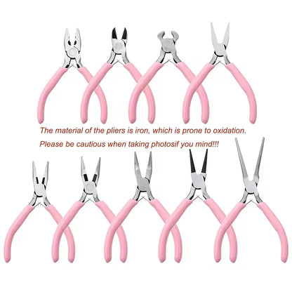 Cute Pink Color Handle Anti-slip Splicing and Fixing Jewelry Pliers
