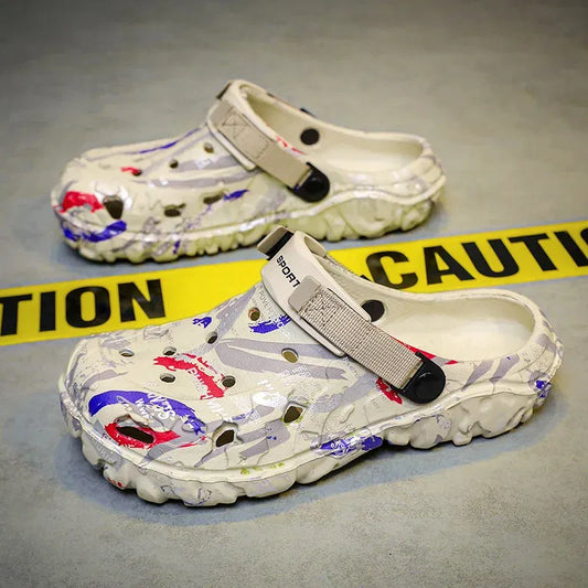 Color: AZUL CIELO, Talla de calzado: 40 - Sandalias ligeras de EVA para hombre, informales, con agujeros, cómodas, para jardín, interior y exterior, para verano, antideslizantes, para playa