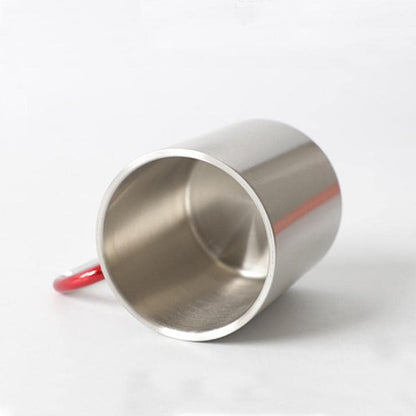 Taza de acero inoxidable con mosquetón de doble pared de 10 oz