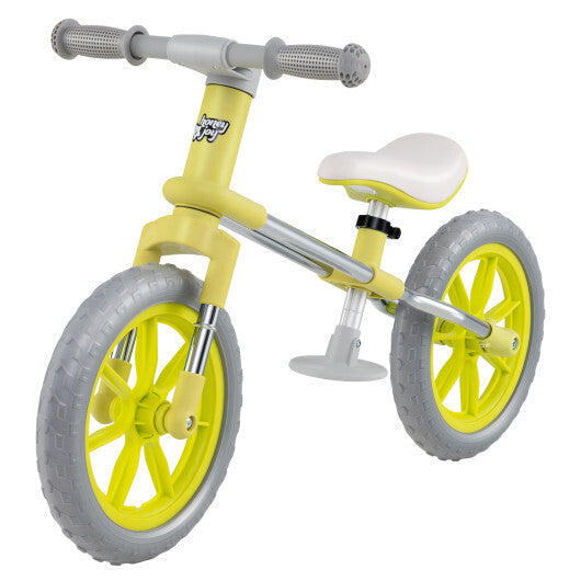 Bicicleta de equilibrio de 12 pulgadas con asiento ajustable y manillar giratorio - Verde - Color: Verde