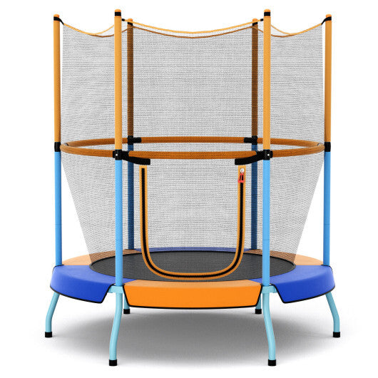 48 Inch Toddler Trampoline with Safety Enclosure Net-Orange - Color: Orange