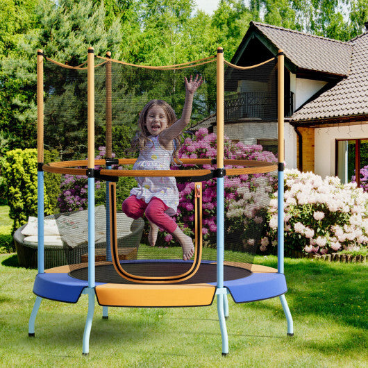 48 Inch Toddler Trampoline with Safety Enclosure Net-Orange - Color: Orange