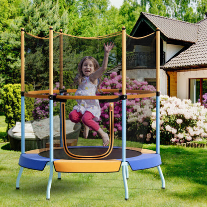 48 Inch Toddler Trampoline with Safety Enclosure Net-Orange - Color: Orange
