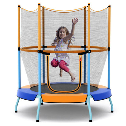 48 Inch Toddler Trampoline with Safety Enclosure Net-Orange - Color: Orange