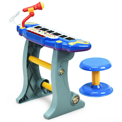 37 Key Electronic Keyboard Kids Toy Piano-Blue - Color: Blue