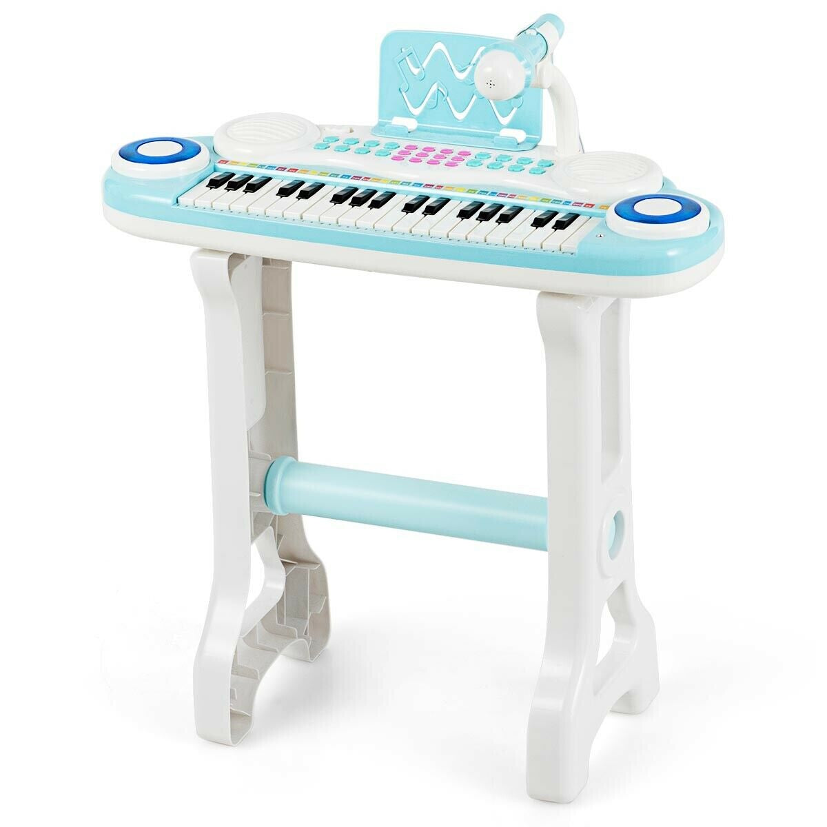 37-key Kids Electronic Piano Keyboard Playset-Blue - Color: Blue