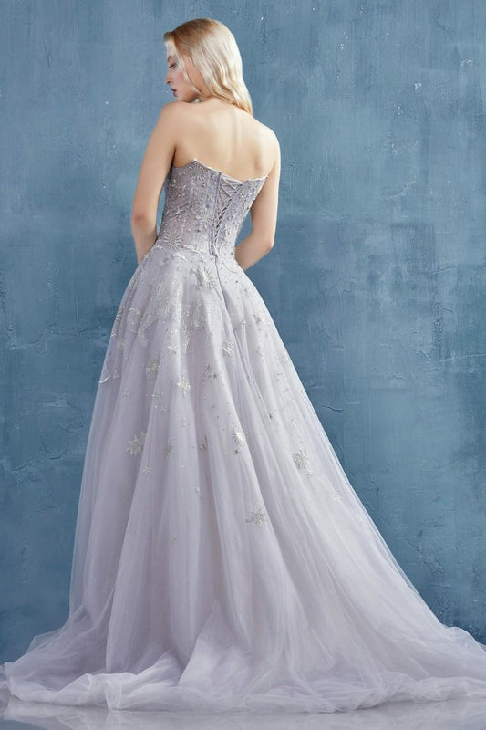 Vestido de gala de tul Constelación Selene