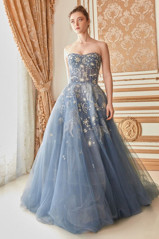 Vestido de gala de tul Constelación Selene