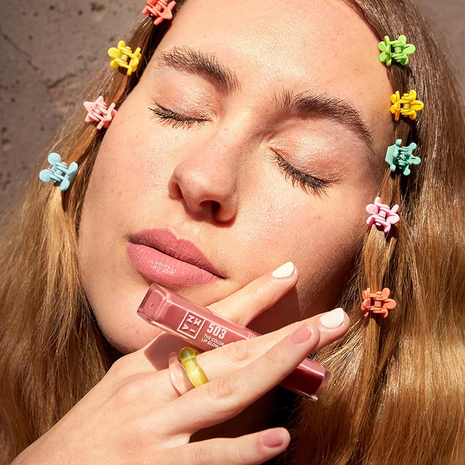 the Color Lip Glow - Highly Pigmented Lipstick for Women with Shea Butter - Lip Gloss and Lip Balm Effect - 503 Medium Nude Pink - 0.05 Oz