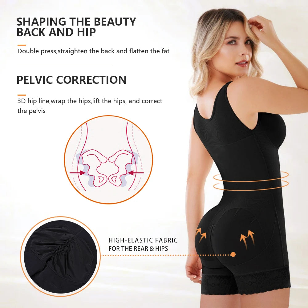 Fajas Colombianas Post Surgery Shapewear Compression Slimming Girdle Woman Flat Stomach Lace Shaper Shorts Bodyshaper