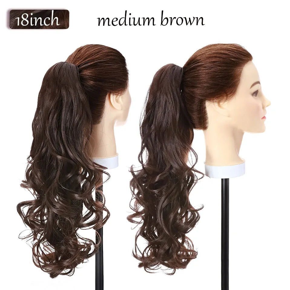 Synthetic 12-26Inch Claw Clip on Ponytail Hair Extension Ponytail Extension Hair for Women Pony Tail Hair Hairpiece