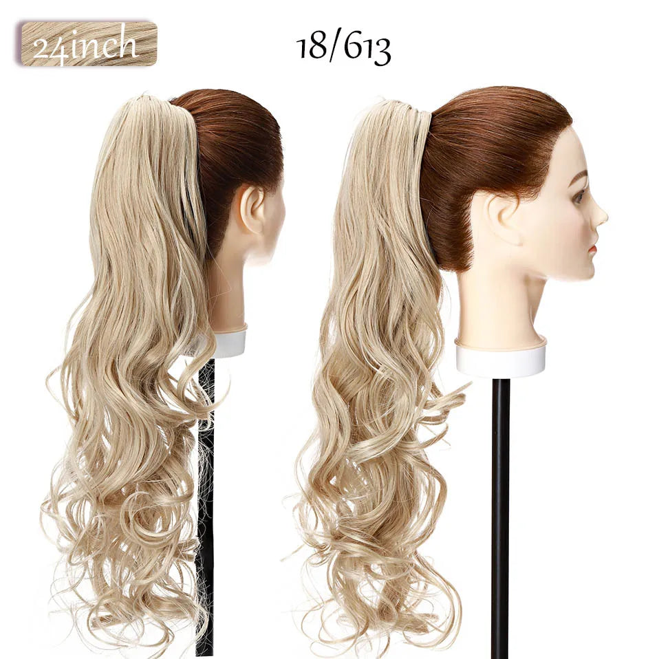 Synthetic 12-26Inch Claw Clip on Ponytail Hair Extension Ponytail Extension Hair for Women Pony Tail Hair Hairpiece