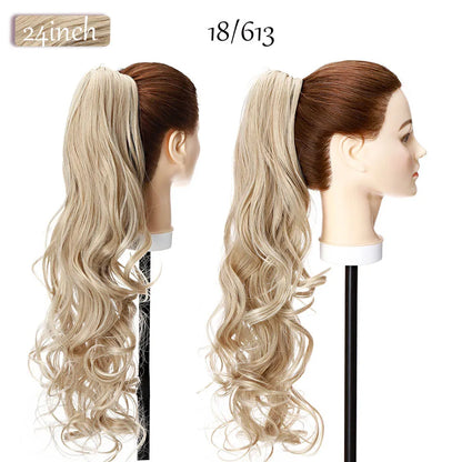 Synthetic 12-26Inch Claw Clip on Ponytail Hair Extension Ponytail Extension Hair for Women Pony Tail Hair Hairpiece