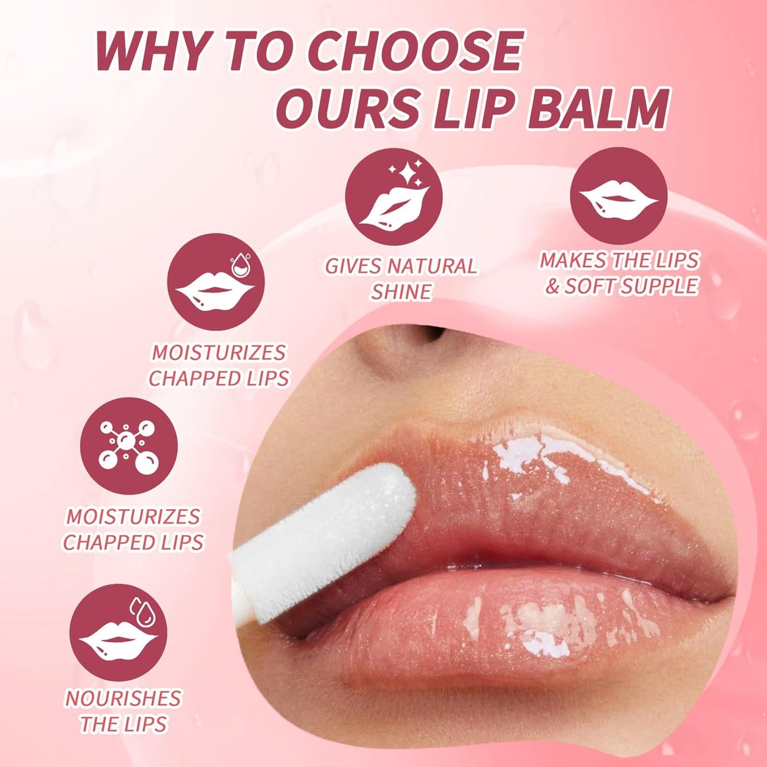 Cherry Lip Glow Oil Moisturizing Plumping Lip Gloss Lip Plumper Gloss Lip Oil Tinted Lip Balm Lip Care for Women - 04 Cherry