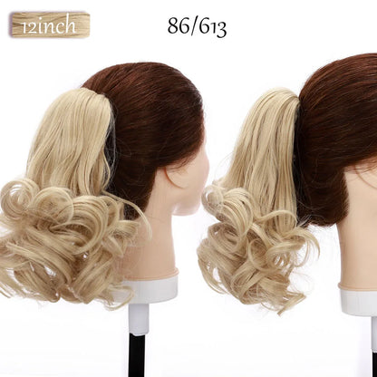 Synthetic 12-26Inch Claw Clip on Ponytail Hair Extension Ponytail Extension Hair for Women Pony Tail Hair Hairpiece