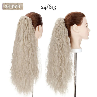 Synthetic 12-26Inch Claw Clip on Ponytail Hair Extension Ponytail Extension Hair for Women Pony Tail Hair Hairpiece