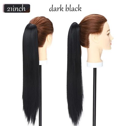 Synthetic 12-26Inch Claw Clip on Ponytail Hair Extension Ponytail Extension Hair for Women Pony Tail Hair Hairpiece