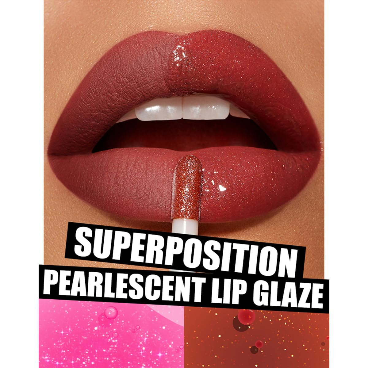 Hydrating Lip Glow Oil Plumping Lip Tint, Hydrating Lip Gloss Tinted Lip Balm Transparent Lip Care, Long Lasting Moisturizing Non-Sticky Fresh Shiny Texture Lip Oil 0.14 OZ - 104 LOVE