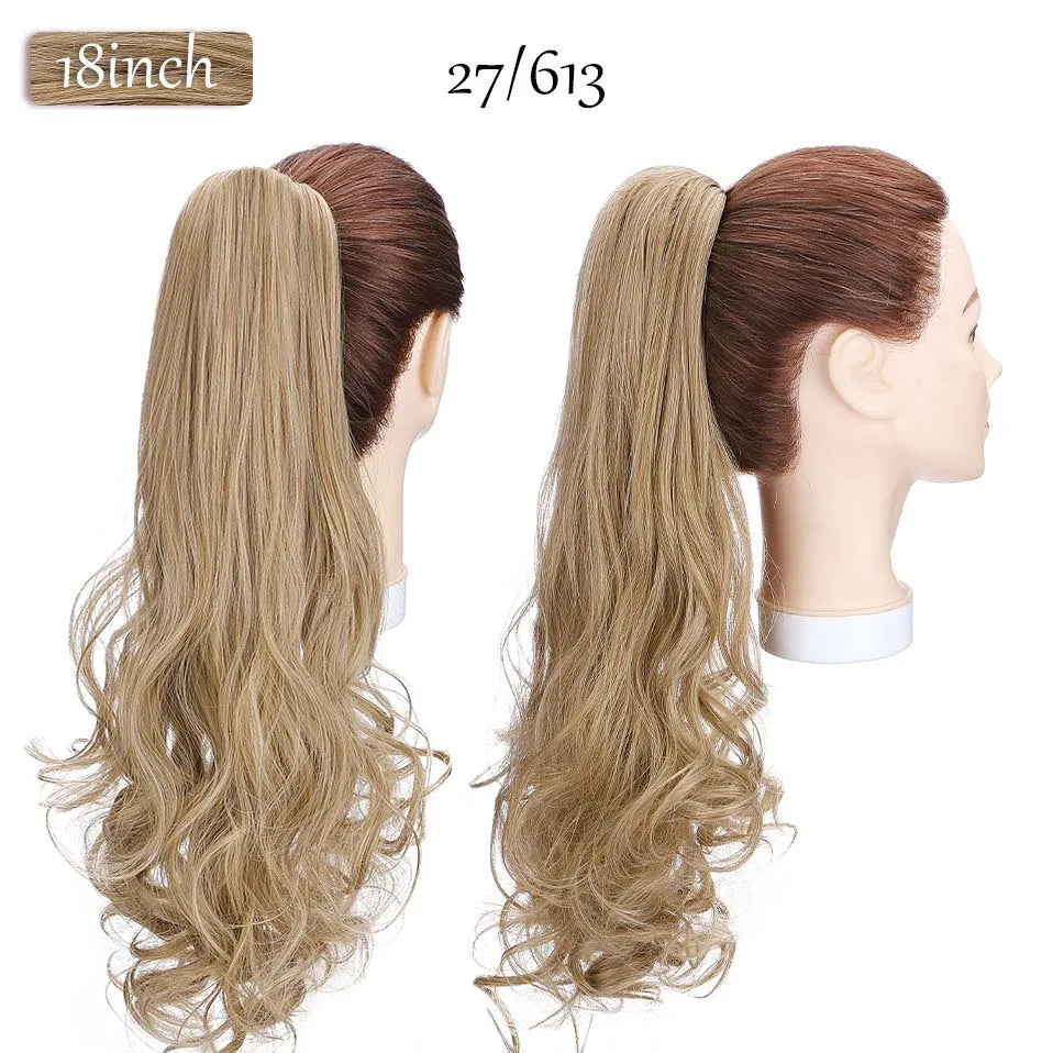 Synthetic 12-26Inch Claw Clip on Ponytail Hair Extension Ponytail Extension Hair for Women Pony Tail Hair Hairpiece