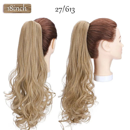 Synthetic 12-26Inch Claw Clip on Ponytail Hair Extension Ponytail Extension Hair for Women Pony Tail Hair Hairpiece