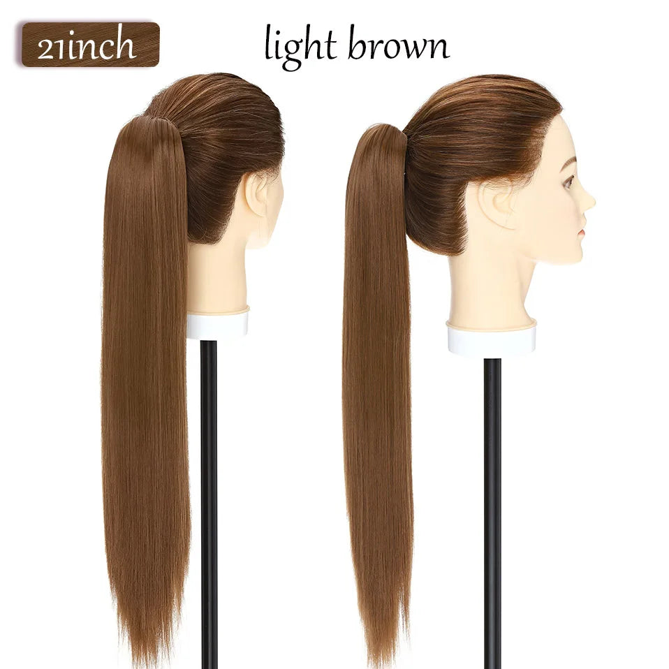 Synthetic 12-26Inch Claw Clip on Ponytail Hair Extension Ponytail Extension Hair for Women Pony Tail Hair Hairpiece