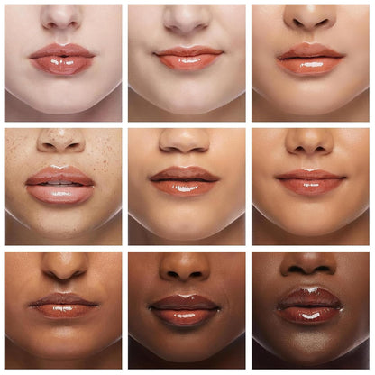 Glow Reviver Lip Oil, Nourishing Tinted Lip Oil Crystal Jelly Lip Glow Oil, High Shine Big Brush Head Plumping Hydrating Lip Care Oil, Long Lasting Non-Sticky Lip Gloss for Dry Lips Makeup#5