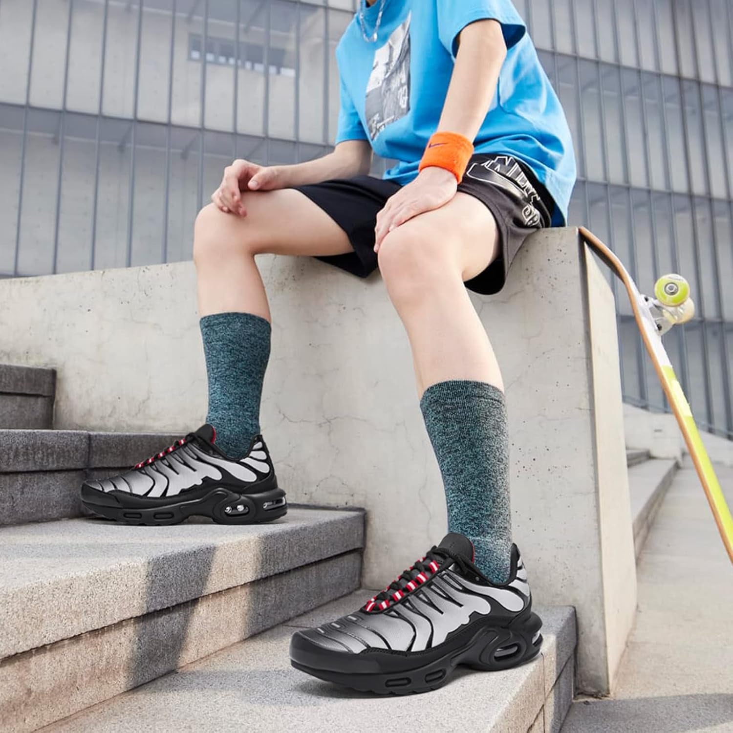 Men'S Running Shoes, Men'S Fashion Sneakers, Air Basketball Shoes for Men,Walking Shoes Women, Men'S Trail Running Shoes Athletics Fitness Sport Tennis Shoes Cross Trainers,Grey