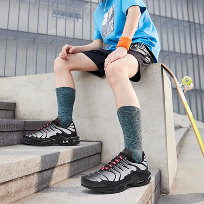 Men'S Running Shoes, Men'S Fashion Sneakers, Air Basketball Shoes for Men,Walking Shoes Women, Men'S Trail Running Shoes Athletics Fitness Sport Tennis Shoes Cross Trainers,Grey