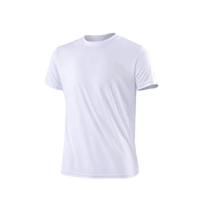 High Quality Men Breathable Fast Drying Running Sports Fitness Breathable Comfortable Short Sleeve T-Shirt Casual Light Gym Tops