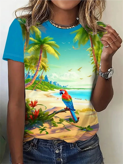 Print Tees Casual Street Tops Camisetas Woman Clothing Summer 2025 Short Sleeve Women'S T-Shirt Ropa De Mujer Ofertas Chic Cheap