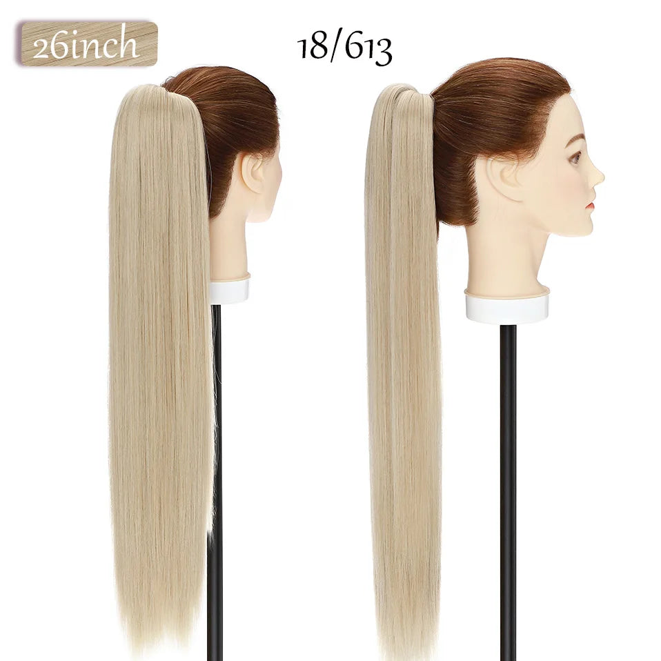 Synthetic 12-26Inch Claw Clip on Ponytail Hair Extension Ponytail Extension Hair for Women Pony Tail Hair Hairpiece