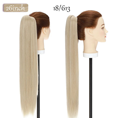Synthetic 12-26Inch Claw Clip on Ponytail Hair Extension Ponytail Extension Hair for Women Pony Tail Hair Hairpiece