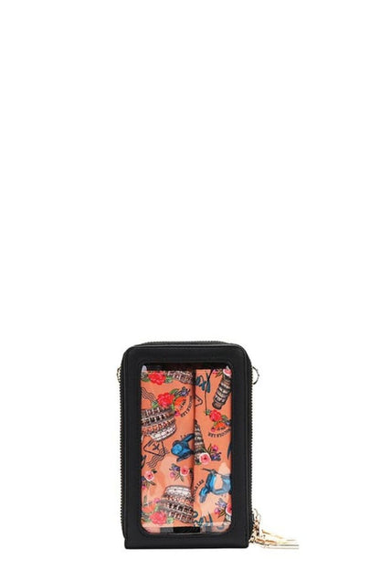 Nicole Lee USA Multi-Zip Phone Case Crossbody Bag