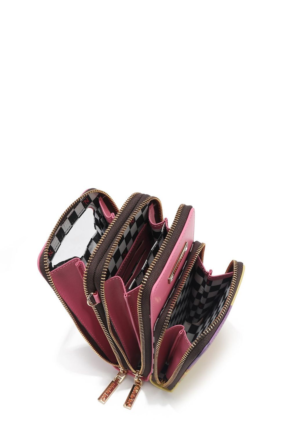 Nicole Lee USA Multi-Zip Phone Case Crossbody Bag