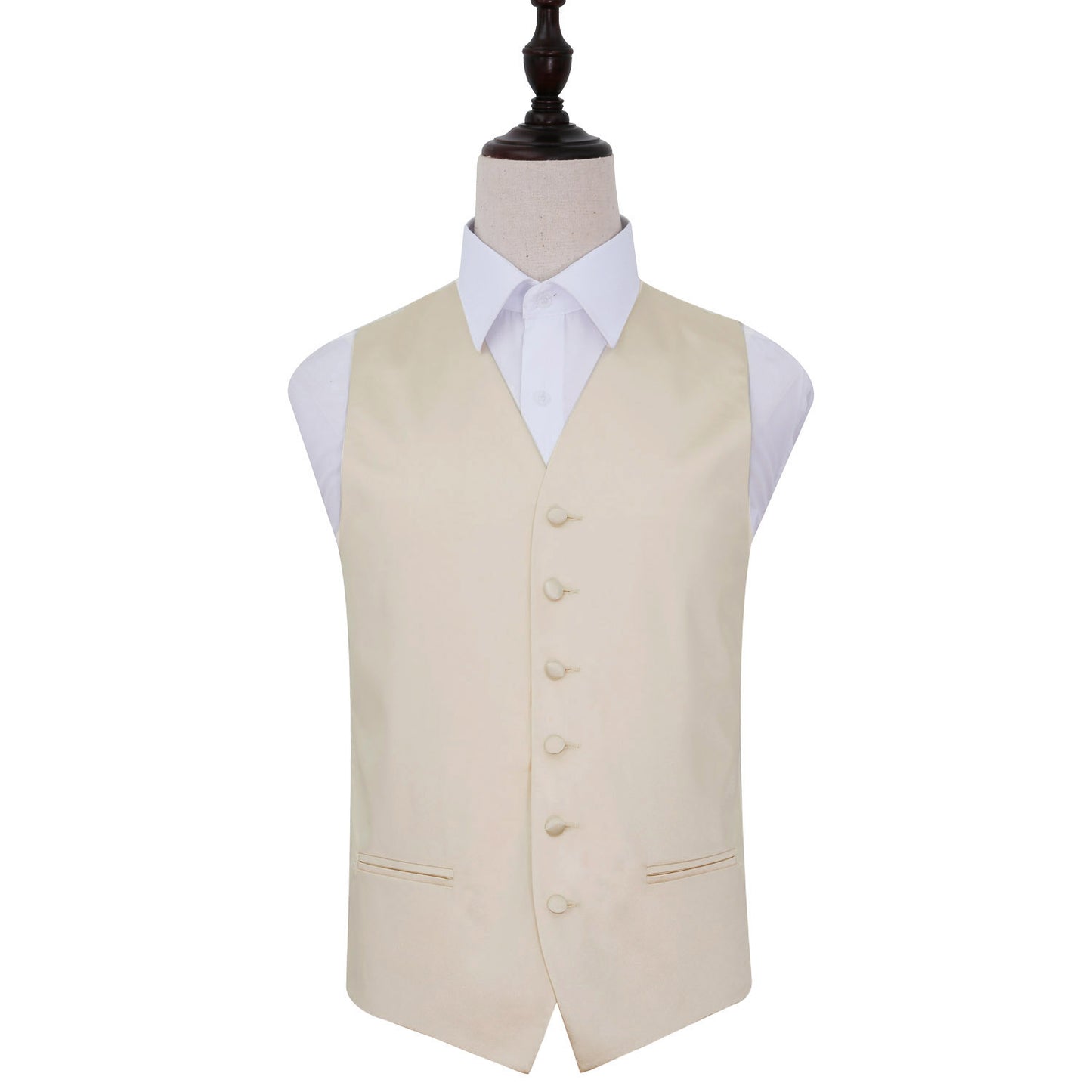 Plain Satin Waistcoat - Champagne, 50'